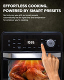 Nuwave 2026 Air Fryer Oven & Grill Comb, Plug-in Powered Grill Plate for True Char Flavor & Marks, 2-Layer Glass Door, Cooler Exterior, 150 Presets, Temp Probe, 500°F, Stainless Steel, 700/1500/1800W
