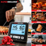 Alpha Grillers Meat Thermometer Digital - Kitchen Oven Thermometer for Cooking Food, Grilling, BBQ Smoker - 7 Preset Temperature Alerts, Timer