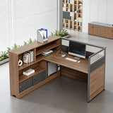 Modern Cubicle Office Workstation Desk with Privacy Panels, Modular Multi-Person Partition Desk, Computer Desk with Storage & for Office, Call Center & Team Workspace (B-Left, 1 P)
