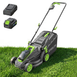 STEELITE 21V 13-Inch Brushless Electric Lawn Mower, Cordless Push Mower with 4.0Ah Battery & Charger, 5-Level Height Adjustment, Mulching/Bagging, for Small Yard