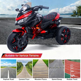 12V Electric Kids Motorcycle for 3-8 Year Old Boys Girls, 3-Wheel Ride-On Toy Motorbike with Lighting Wheels, Music Player (Connect with Phone) and Hand Drive (RED-1)