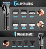Novah Professional Barber Clippers and Trimmer Set - Foil Shaver Professional Hair Clippers for Men, Mens Cordless Hair Clipper for Barbers Haircut Kit, Fade