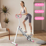 KINMAC Stair Stepper with Adjustable Resistance for Home - Upgrade Climber Workout Machine with LCD Tracking & Space-Saving Design | Ideal for Home Gym, Apartment & Office (White Pink)