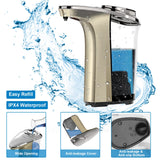 PZOTRUF Automatic Soap Dispenser, Touchless Dish Soap Dispenser 17oz/500ml with Infrared Sensor, 5 Adjustable Soap Dispensing Levels, Liquid Hand Dispenser for Bathroom Kitchen Sink(Champagne Gold)