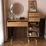 DinaiteEain 39.76" Modern Makeup Vanity Desk Without Mirror, Walnut Vanity Table with Drawers & Storage Cabinet, Small Space Dressing Table for Bedroom, Apartment & Home Office
