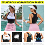 URSEXYLY Back Brace For Women Waist Trainer Vest Tummy Control Body Shaper Back Straightener Posture Corrector Spinal Neck Shoulder Support Adjustable Posture Trainer(XL,Black)