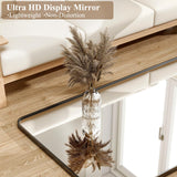 HARRITPURE 80"x40" Oversized Full Length Mirror - Rectangular Black Aluminum Frame Floor Mirror with Stand for Bedroom, Living Room, Cloakroom, Full Body Reflection