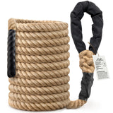 Climbing Rope Gym Workout - 30FT Heavy Duty Jute Thick Ropes for Adults Strength Training Outdoor Tree Swing Indoor Home Fitness Exercise - 1.5 Inch