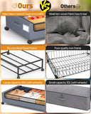 YEEBONIX Under Bed Storage with Wheels, Square Under Bed Storage Containers, 4 Pack Under The Bed Storage Bins, Under Organizer with Clear Lids-60L Rolling Underbed Storage For Clothes, Shoes...
