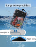 Beoccudo Large Waterproof Dry Box Waterproof Containers, Watertight Boat Storage Boxes Drybox Storage Case for Kayaking, 8.9" L X 6.4" W X 3.2" H