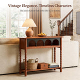 NKGIAG 100% Solid Wood Console Table for Entryway with 3-Tier Storage