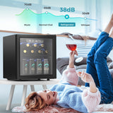 48 Can Beverage Refrigerator cooler-Mini Fridge Glass Door for Beer Drinks Wines | 1.3 cu.ft EUHOMY