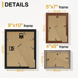 decorUhome 15 Pack Assorted Picture Frame Set for Wall & Tabletop, PF15MTJ