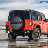 OEDRO Rear Bumper w/ 2 LED Lights Fits for 18-26 Jeep Wrangler JL 4Dr/ 2Dr