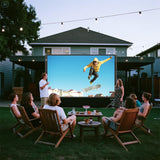 XINLEMY Outdoor Projector Screen and Stand，180-in Portable Projector Screen 15 FT Large Projection Screen，16:9 4K HD Rear Front Wrinkle-Free Movie Screen with Carry Bag for Backyard,RVing Night,Party