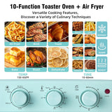 Novaspark Air Fryer Toaster Oven Combo, Retro Convection Oven Countertop,16QT Small Toaster Oven, 4-slices or 9" Pizza, Blue