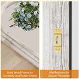 ZHUNFA External Three-Layer Arched Full Length Mirror with Solid Wood Frame,71x32 Modern Farmhouse Decor Standing Mirror Full Length,Wall Mounted,Leaning,Standing for Bedroom,Living Room,White.