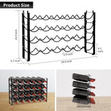 4 Tier Wine Rack, 3-in-1 24 Bottles Wine Storage | Wine Bottle Rack Stackable TONLEA