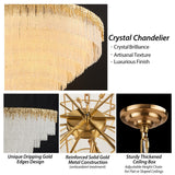 kvtinmty Modern Luxury Crystal Chandelier, D36 Large Crystals Chandelier for Living Room, 6-Tier High Ceiling Gold Chandeliers for Staircase, Foyer, Entryway, Dining Room, Bedroom