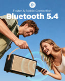 Giocanto 150W Loud Bluetooth Speaker, Retro Portable Speaker with 56H Battery, Stereo Sound Deep Bass, Bluetooth 5.4, Leather Strap Handle, Home Party Outdoor Wireless Speaker