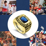 Oseew 2027 Personalized Men's Square Class Graduation Ring (Yellow Gold)