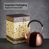 Copper Tea Kettle for Stovetop: Handmade Solid Copper Pot without Coating, Extra Thick Stove Top Tea Kettle Teapot, Hammered Teapot for Stovetop (1200ML)