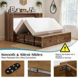 LUXOAK Twin Murphy Cabinet Bed with with Storage & Charging Station