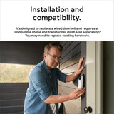 Google Nest Doorbell (Wired, 2nd Gen) - Wired Video Doorbell Camera - Doorbell Security Camera - Snow