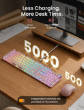 Sablute Wireless Mechanical Keyboard and Mouse Combo, RGB Backlit, KM81
