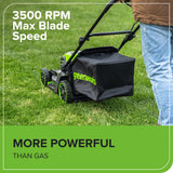 Greenworks 60V 17" Brushless (Push) Lawn Mower, 4.0Ah Battery and 3A Charger