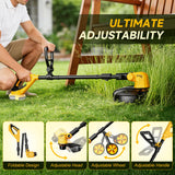 20000RPM Brushless Cordless String Trimmer for Dewalt 20v Battery(Battery Not Included), 3-in-1 Weed Wacker Edger Grass Trimmer with Wheel, Lightweight Weed Eater Battery Powered w/8 Line Spools