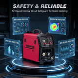ARCCAPTAIN Pulse MIG Welder 200A Aluminum Welding Machine 110V 220V MIG200P