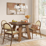 Mxtxmy 43.3in-59in Extendable Round Dining Table for 4-8, Modern Kitchen Oval Dining Table with Removable Leaves Space Saving, Wood Base with Storage Shelf for Kitchen Living Room, Walnut Style 2