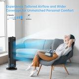 Emerson FAT2835-A Tower 60 Degree Oscillating Fan, 3 Speed Settings with Manual Knob, and Convenient Carry Handle, Black