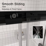 Semi-Frameless Sliding Shower Door 44-48” W x 72" H, 6mm SGCC Tempered Glass Matte Black Hardware, Retractable Waterproof Shower Screen for Walk-in Bathroom & Bathtub Use