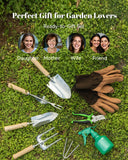 9-Piece Garden Tool Set - Heavy Duty Gardening Hand Tools with Ergonomic Non-Slip Grips, Rust-Resistant Shovel