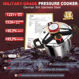 3-In-1 304 Stainless Steel Pressure Cooker 13 Quart: [Explosion-Proof] [3 PSI Settings], One-Hand Locking Pressure Canner, Induction Compatible
