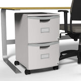 Storex Plastic Two-Drawer File Cabinet – Locking Document Organizer with Casters for Home and Office