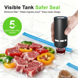 Handheld Vacuum Sealer for Food,Mason Jar Vacuum Sealer + 4Wine Vacuum Stopper +10 Reusable Vacuum Bags,Mini Small Vacuum Sealer Bags for Home,Kitchen,Travel,Fridge Meal Prep,Camping - Black