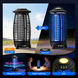 Bug Zapper Outdoor, 4-in-1 Cordless Mosquito Zapper, Rechargeable 4000mAh Waterproof Electric Mosquito Trap with Auto/SOS Mode, Portable Night Light for Camping, Patio, Backyard & Home