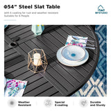 MFSTUDIO 7 Pcs Patio Table and Chairs Set, 54'' Round Metal Table
