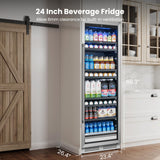 Yeego 24 Inch Beverage Refrigerator – 378 Cans Drink Fridge (Right-Hinged)