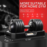 BOCHPOWER Adjustable Dumbbells Set of 2,Free Weights Dumbbells Set,52 lbs pair for Men/Women Gym Equipment for Home Strength Training Equipment(2 Box)