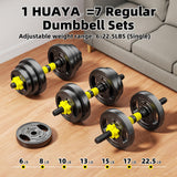 HUAYA Adjustable Dumbbell Set, 10-90lbs Free Weights with Connector – 4 in 1 Dumbbells, Barbell, Kettlebell & Push Up Stand, Adjustable Weights Set (Orange 45lbs (22.5lbs*2))