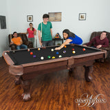 EastPoint Masterton 2.0 Pool Table - 87 in Bar-Size Black Complete Set - Built-in Levelers for Billiard Table Stability - K-66 Bumpers for Consistent Billiards Bounce - Pool Cue Set with Cues & Balls
