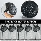 DOUBLUOEG 2 Handle Shower Faucet Set with Tub Spout Shower Faucets Sets Complete Two Handle, Matte Black 2 Handle Tub Shower Faucet Sets