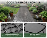 Mapleyard 144 PCS Plastic Interlocking Deck Patio Tiles - 12" x 12" Anti-Slip Waterproof Outdoor Flooring, Balcony Floor Decking for Poolside & Backyard, All Weather Use, Grey, Stone