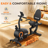 YOSUDA Recumbent Exercise Bike for Adults Seniors with Quick Adjust Seat, 350LB Capacity & 16-level Resistance, Black YOSUDA