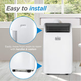 BLACK+DECKER Portable Air Conditioner with Heat, 14,000 BTU with 12,000 BTU Heating for Rooms Up To 700 Sq. Ft., Portable AC with Follow Me Remote Control, BPT10HWTB, White