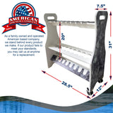 Salty Offshore and Inshore Waterproof Marine Grade 16 Rolling Fishing Rod Holder Dock/Garage Storage Rack, Gray/White Rush Creek Creations
